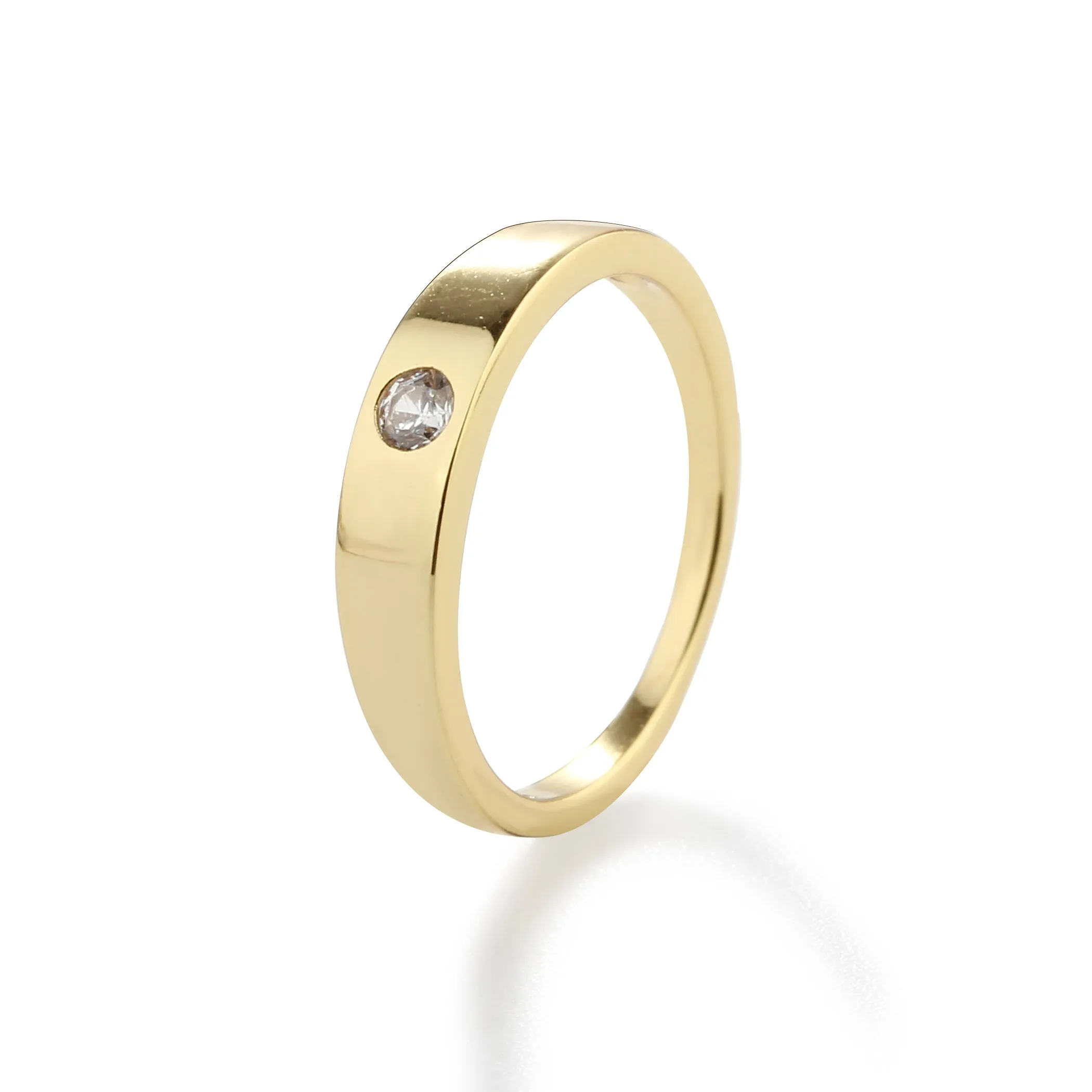 14K Gold-Plated Baby Ring with CZ for Kids