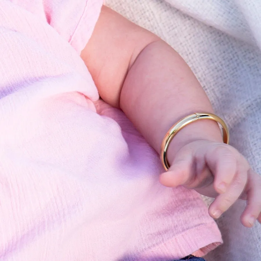 14K Gold-Plated Bangle Bracelet for Babies, Kids, or Women with FREE Engraving - Classic