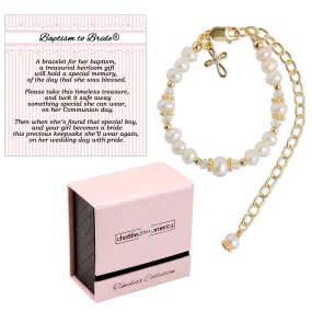 14K Gold-Plated Baptism to Bride Sterling Silver Baptism Bracelet