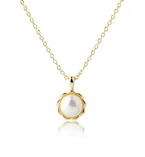 14K Gold-Plated Children's White Freshwater Pearl Necklace for Girls