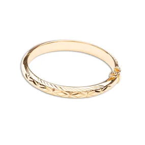 14K Gold Plated Etched Bangle Bracelet for Babies and Little Girls with FREE Engraving