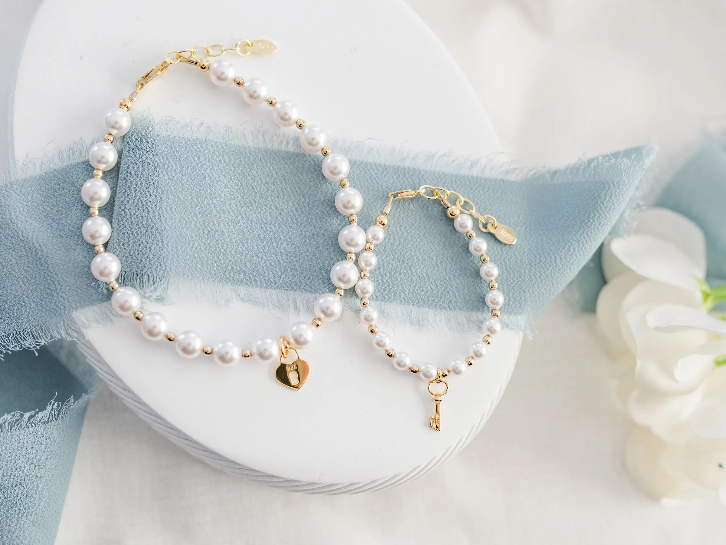 14K Gold-Plated Mom and Me Bracelet Set for Babies, Toddlers & Girls