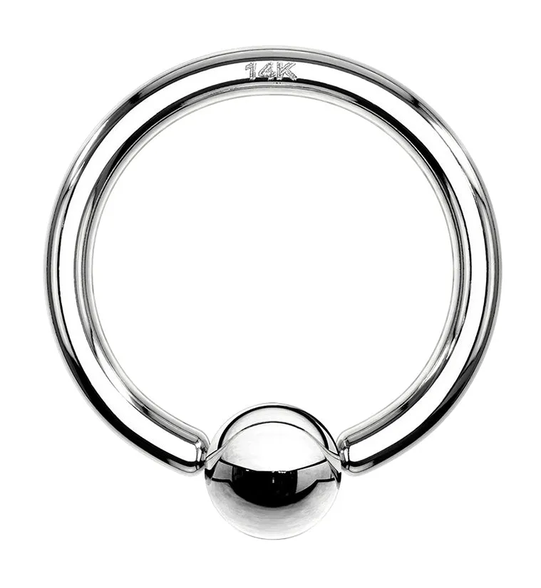 14kt White Gold Captive Bead Ring