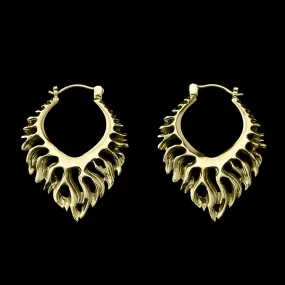 18G Flame Brass Hangers - Earrings