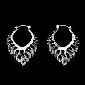 18G Flame White Brass Hangers - Earrings