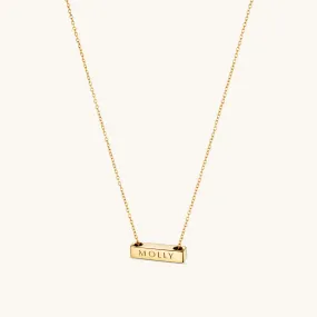 2cm Letter Bar Necklace Gold Horizontal