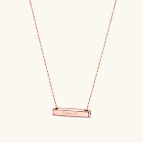 3cm Letter Bar Necklace in Rose Gold horizontal