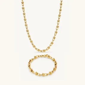 Allure Necklace & Allure Bracelet Set Gold
