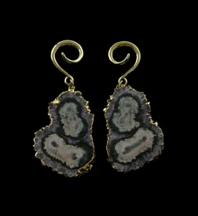 Amethyst Stalactite Brass Ear Weights Version 13