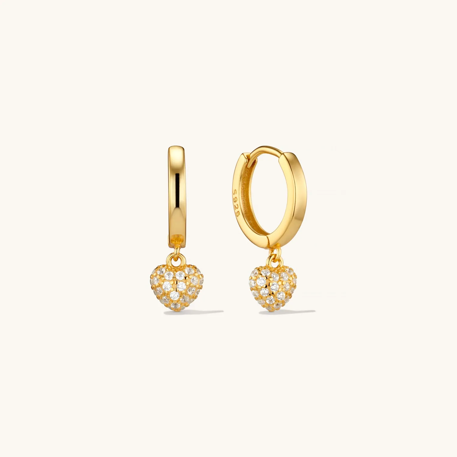 Amore Pave Hoop Earrings Gold