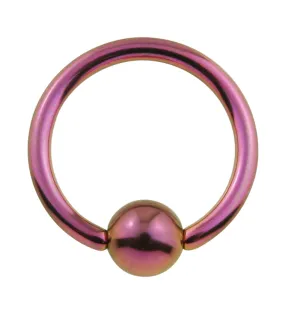 Anodized Pink Titanium Captive Ring