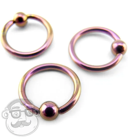 Anodized Pink Titanium Captive Ring