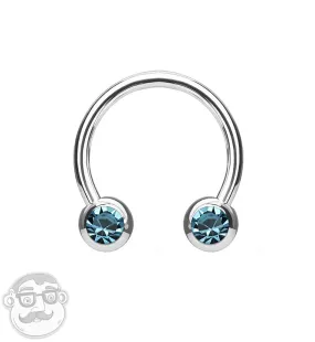 Aqua CZ Steel Stainless Circular Barbell