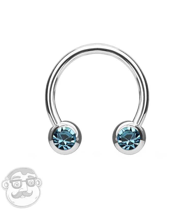 Aqua CZ Steel Stainless Circular Barbell