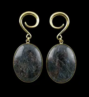 Arfvedsonite Stone Hanging Oval Ear Weights