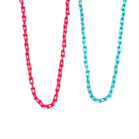 Ashley Gold Stainless Steel Enamel Bike Link Design Necklace
