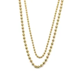 Ashley Gold Stainless Steel Gold Plated Double Ball Strand Necklace