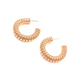 Ashley Gold Stainless Steel Gold Plated "Slinky" Earrings