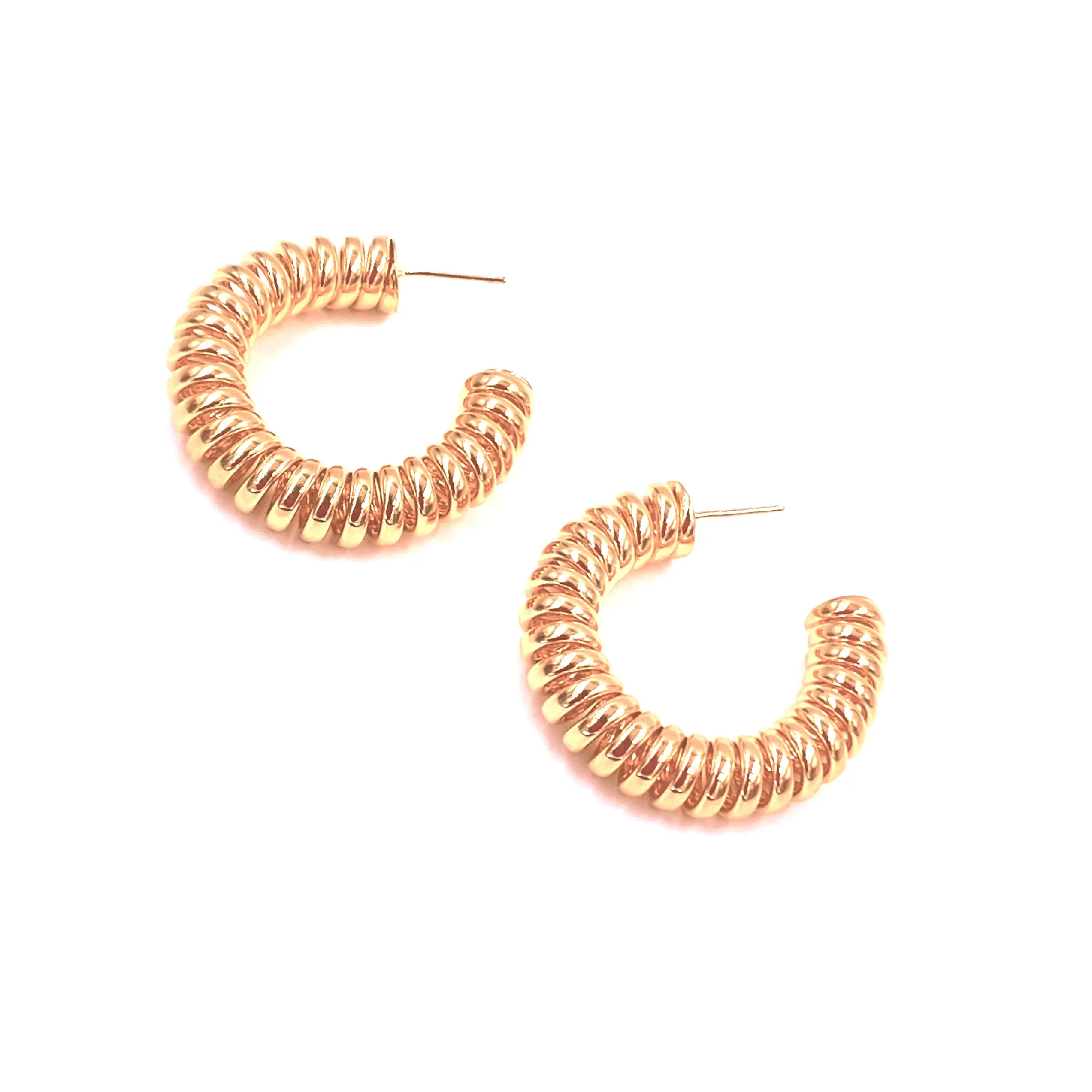 Ashley Gold Stainless Steel Gold Plated "Slinky" Earrings