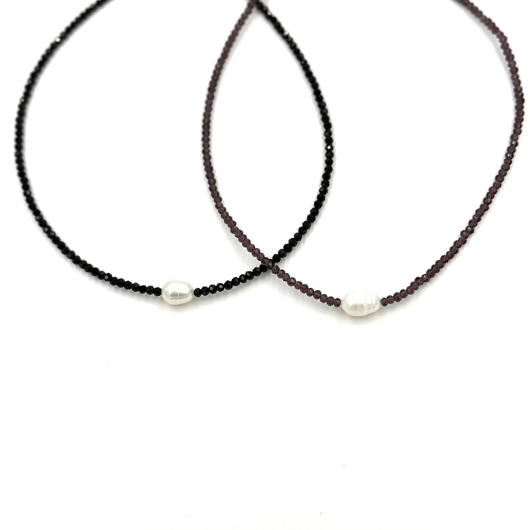 Ashley Gold Stainless Steel Semi Precious Beaded Necklace With Fresh Water Pearl
