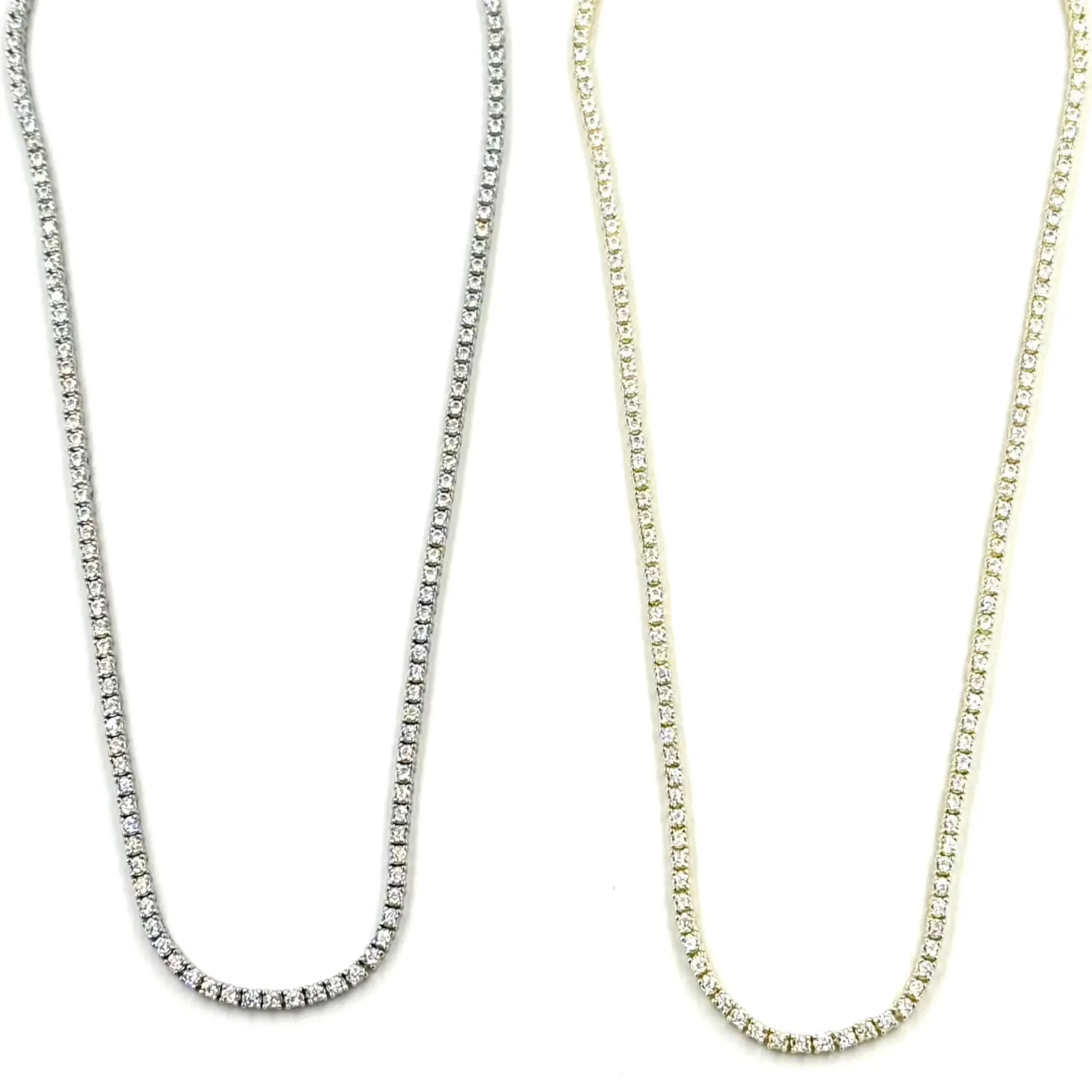 Ashley Gold Sterling Silver 5.00CTW Tennis Necklace