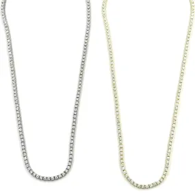 Ashley Gold Sterling Silver 5.00CTW Tennis Necklace