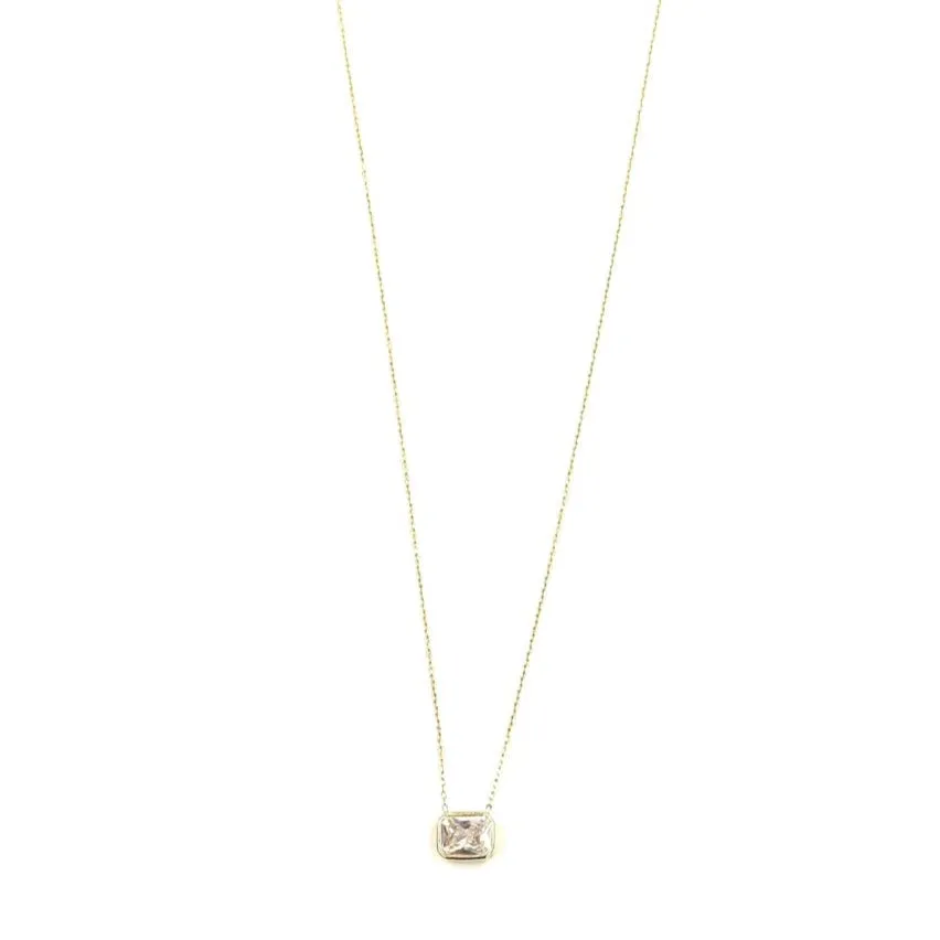 Ashley Gold Sterling Silver Gold Plated 3.00CTW CZ Drop Necklace