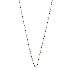 Ashley Gold Sterling Silver Gold Plated Black Enamel Beaded Necklace