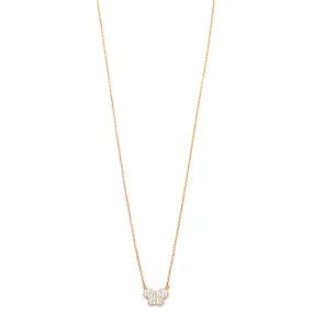 Ashley Gold Sterling Silver Gold Plated Mini CZ Butterfly Necklace