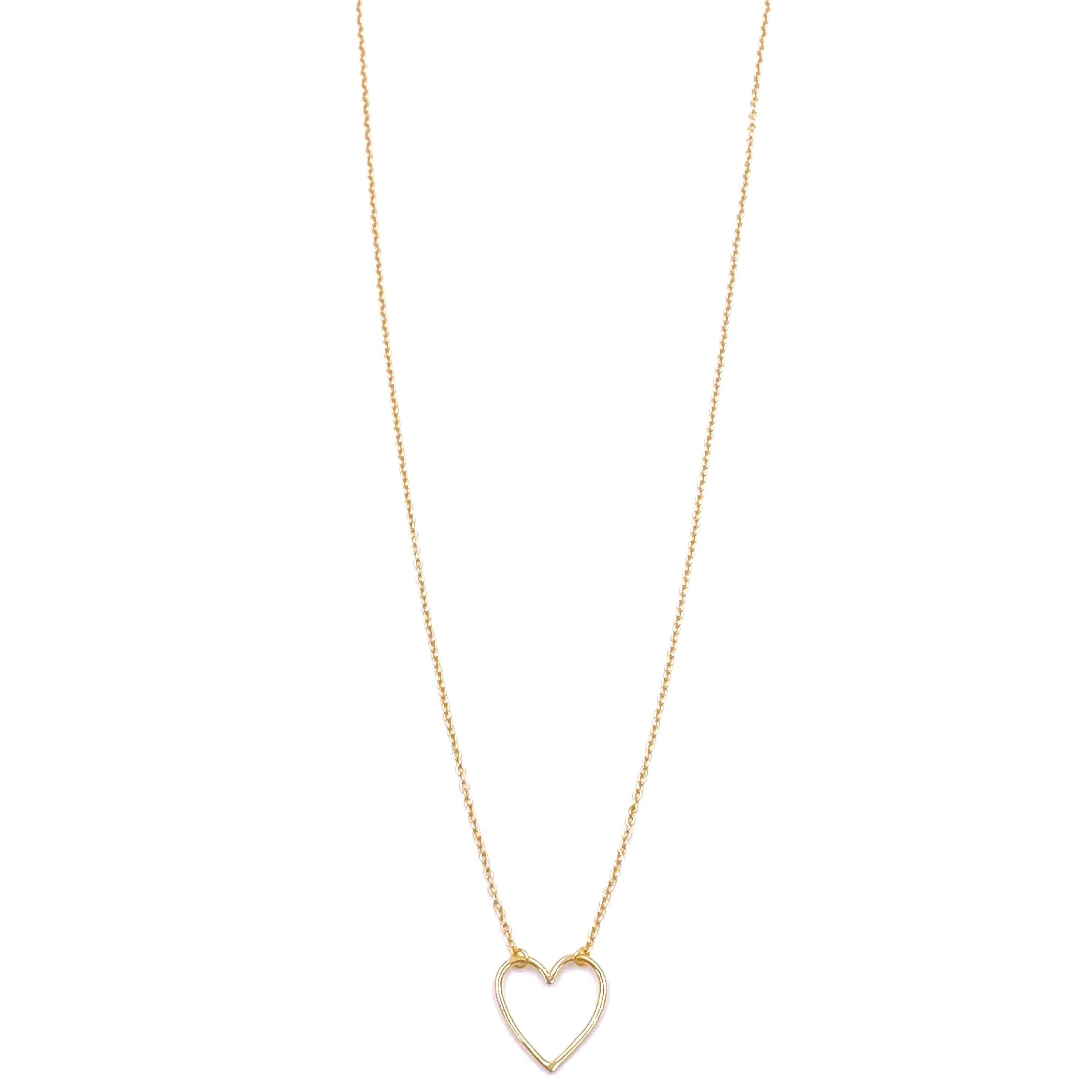 Ashley Gold Sterling Silver Gold Plated Small Open Heart Design Necklace