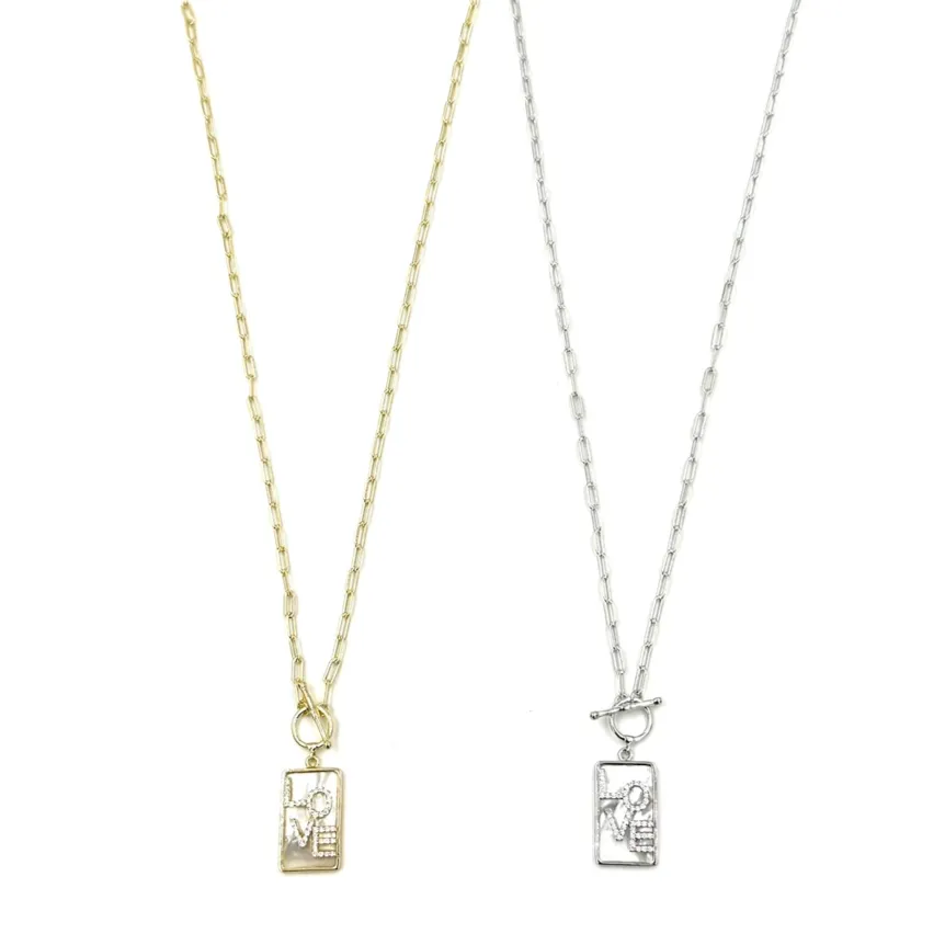 Ashley Gold Sterling Silver "LOVE" Toggle Necklace