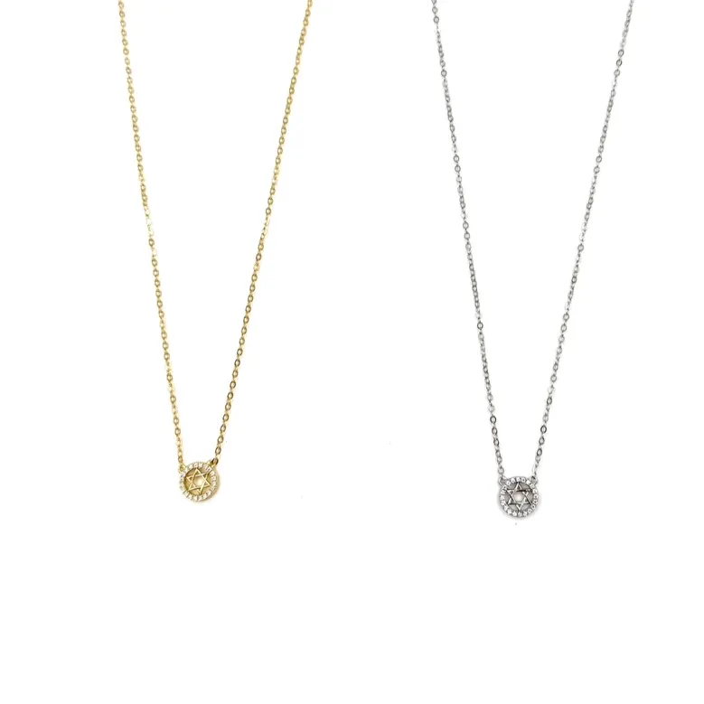 Ashley Gold Sterling Silver Star CZ Pendant Necklace