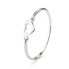 Bangle (Heart) - Sterling Silver Heart Bracelet for Child
