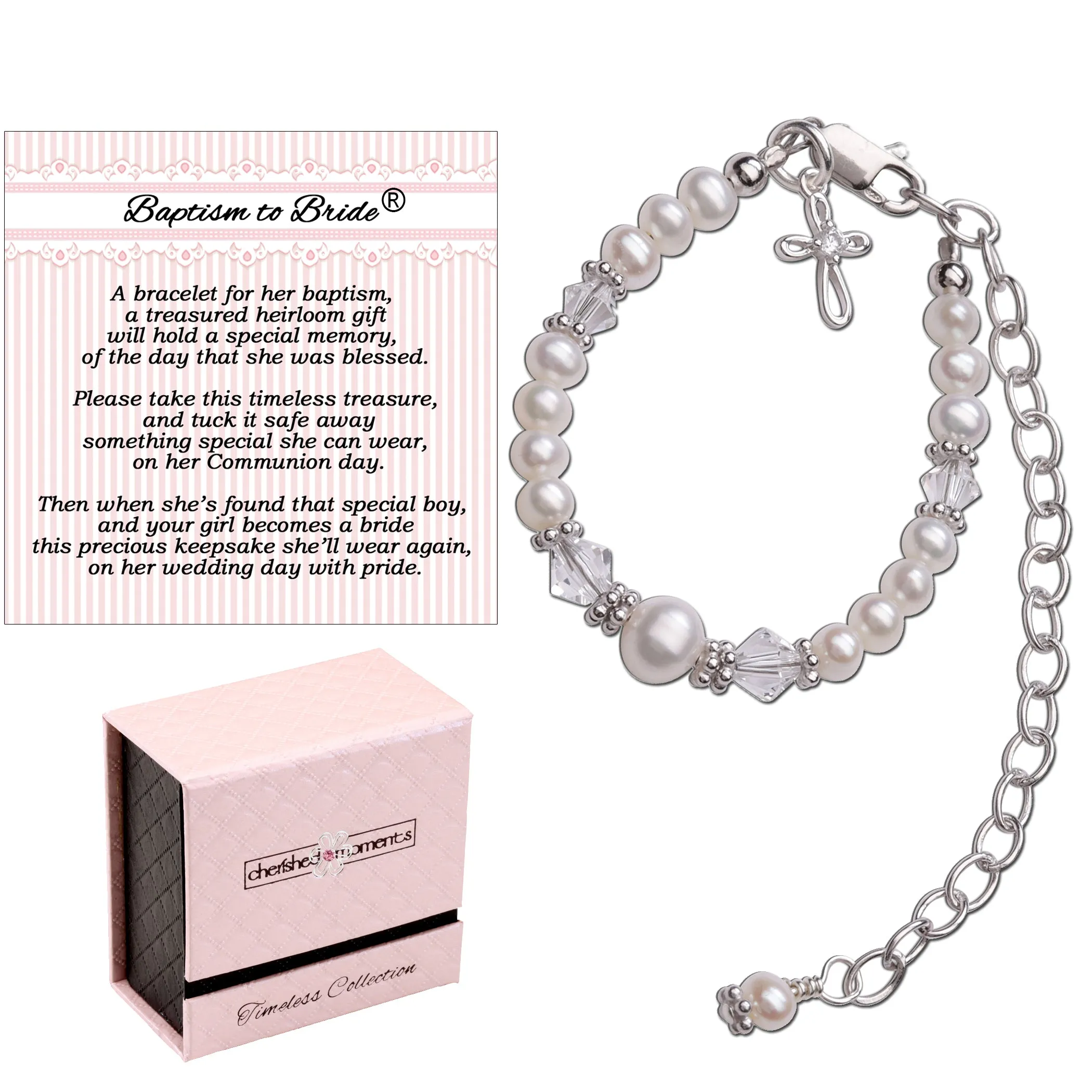 Baptism to Bride Sterling Silver Baptism Bracelet