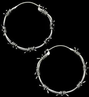 Barbed Wire White Brass Ear Weights