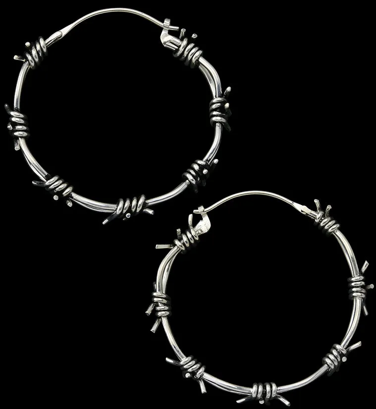 Barbed Wire White Brass Ear Weights