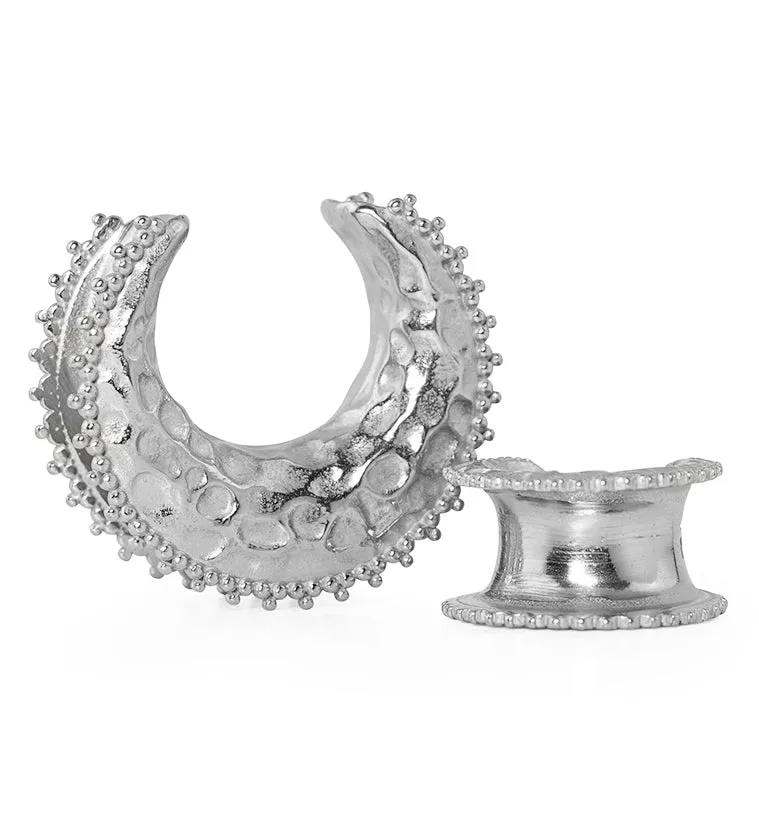 Beaded Hammered Stainless Steel Saddles