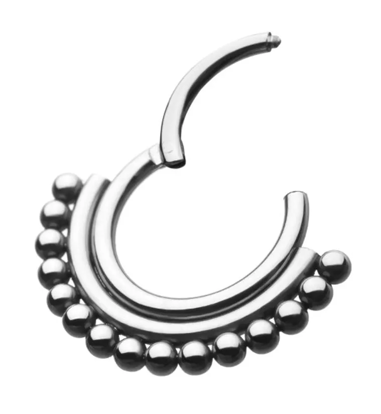 Beaded Overlay Titanium Hinged Segment Ring