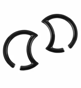 Black PVD Crescent Moon Ear Weights