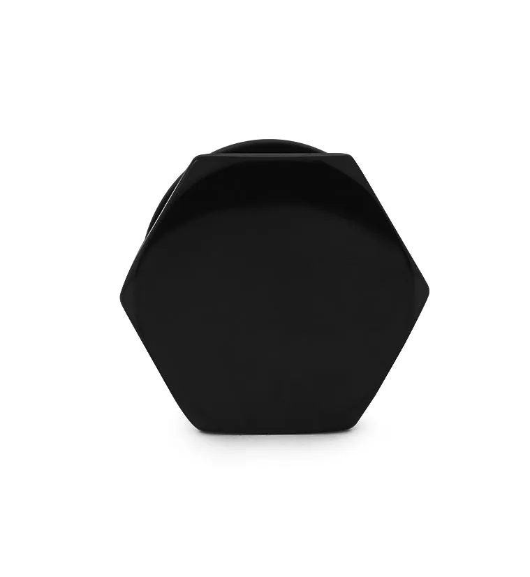 Black PVD Hexagon Single Flare Plugs