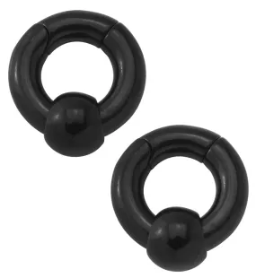 Black PVD Hinged Slide Bead Ear Weights