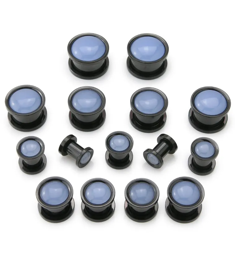 Black PVD Opalite Glass Stainless Steel Plugs