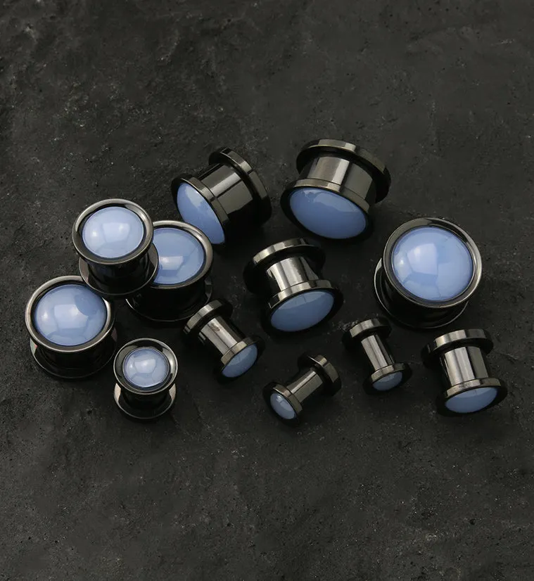 Black PVD Opalite Glass Stainless Steel Plugs