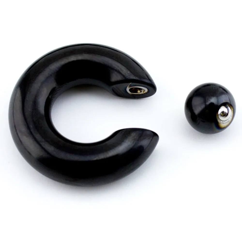 Black PVD Spring Bead Captive Ring