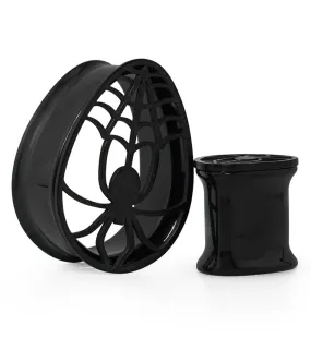 Black PVD Teardrop Spider Web Cutout Tunnels