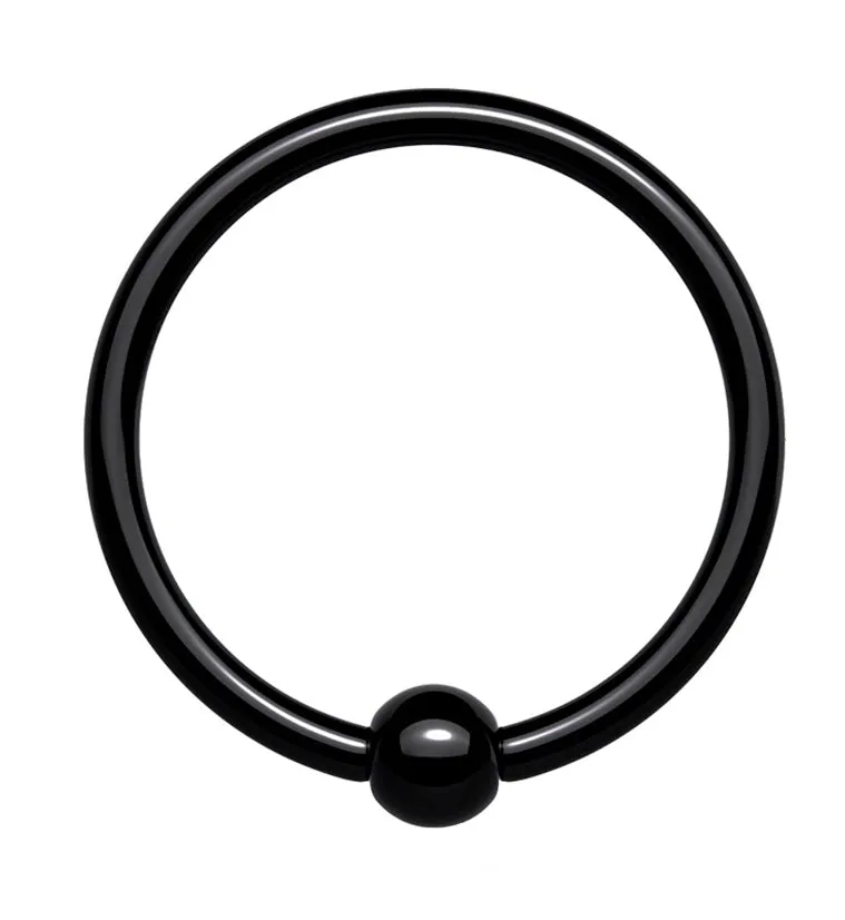 Black PVD Titanium Fixed Ball Captive Ring