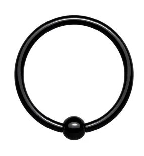 Black PVD Titanium Fixed Ball Captive Ring