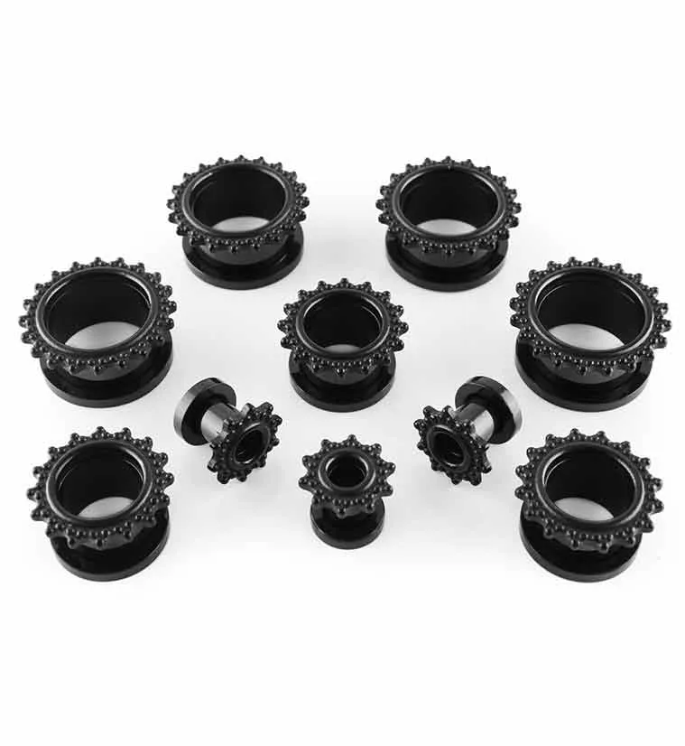 Black PVD Triple Beaded Rim Stainless Steel Tunnels