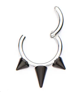 Black Spiked Hinged Segment Ring