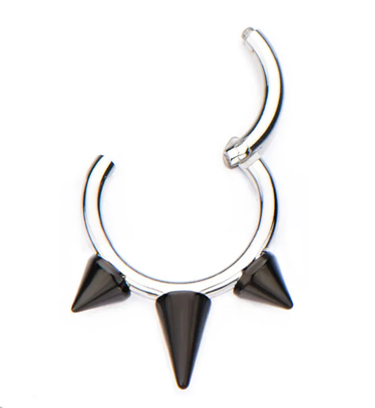 Black Spiked Hinged Segment Ring